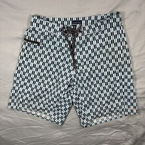 Patagonia Men's 30‎ Wavefarer Board Shorts Blue Black 10" Inseam Gingham